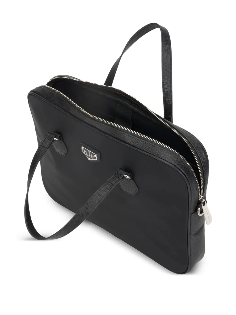  Philipp Plein Pochette D'ordinateur à Plaque Logo - Noir 
