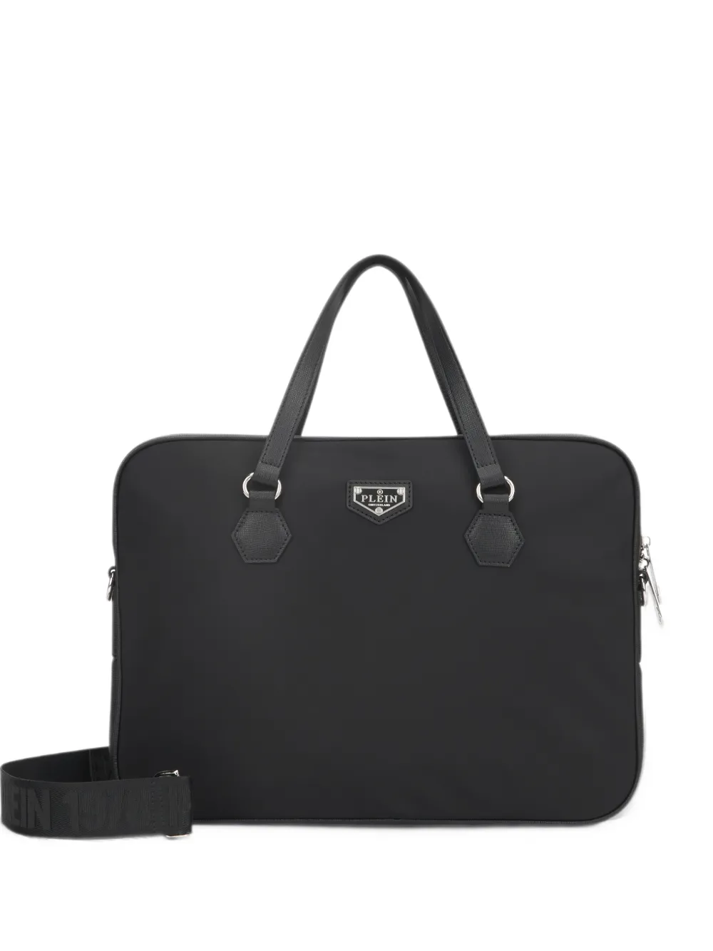 Philipp Plein Borsa porta pc con placca logo - Nero