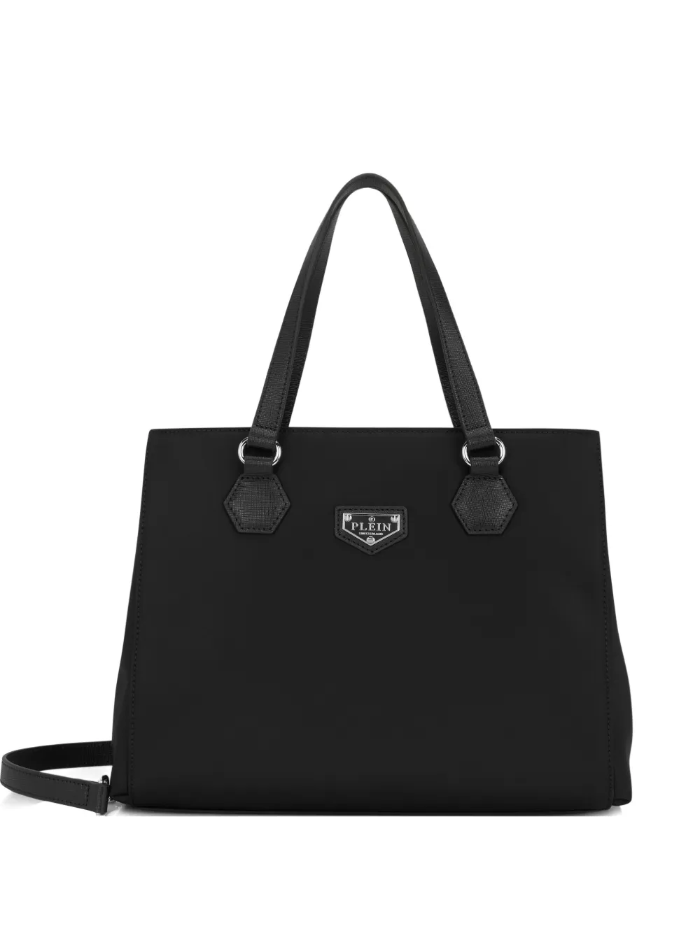 Philipp Plein Borsa tote con placca logo - Nero