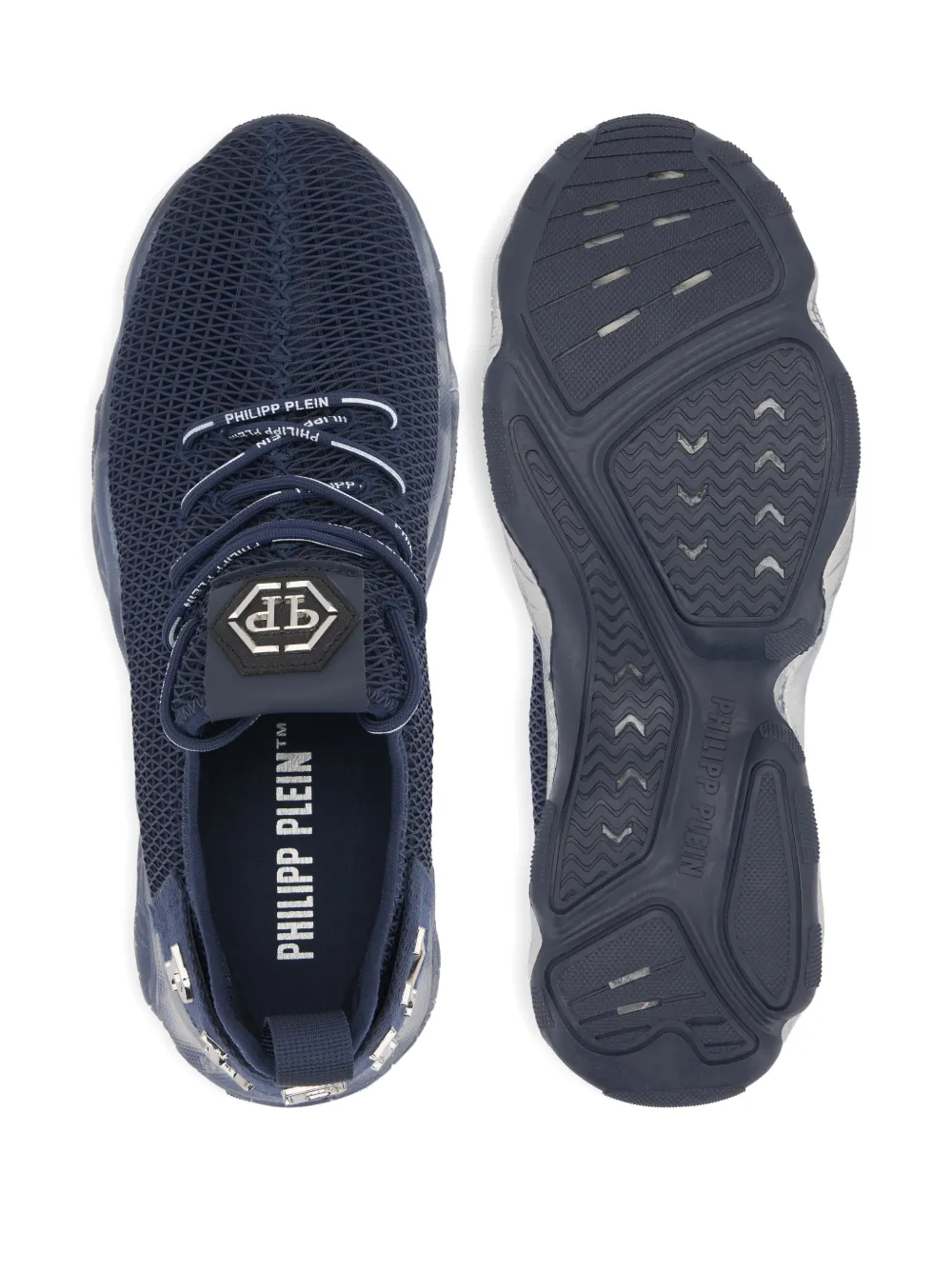 Philipp Plein Sneakers met logoplakkaat Blauw