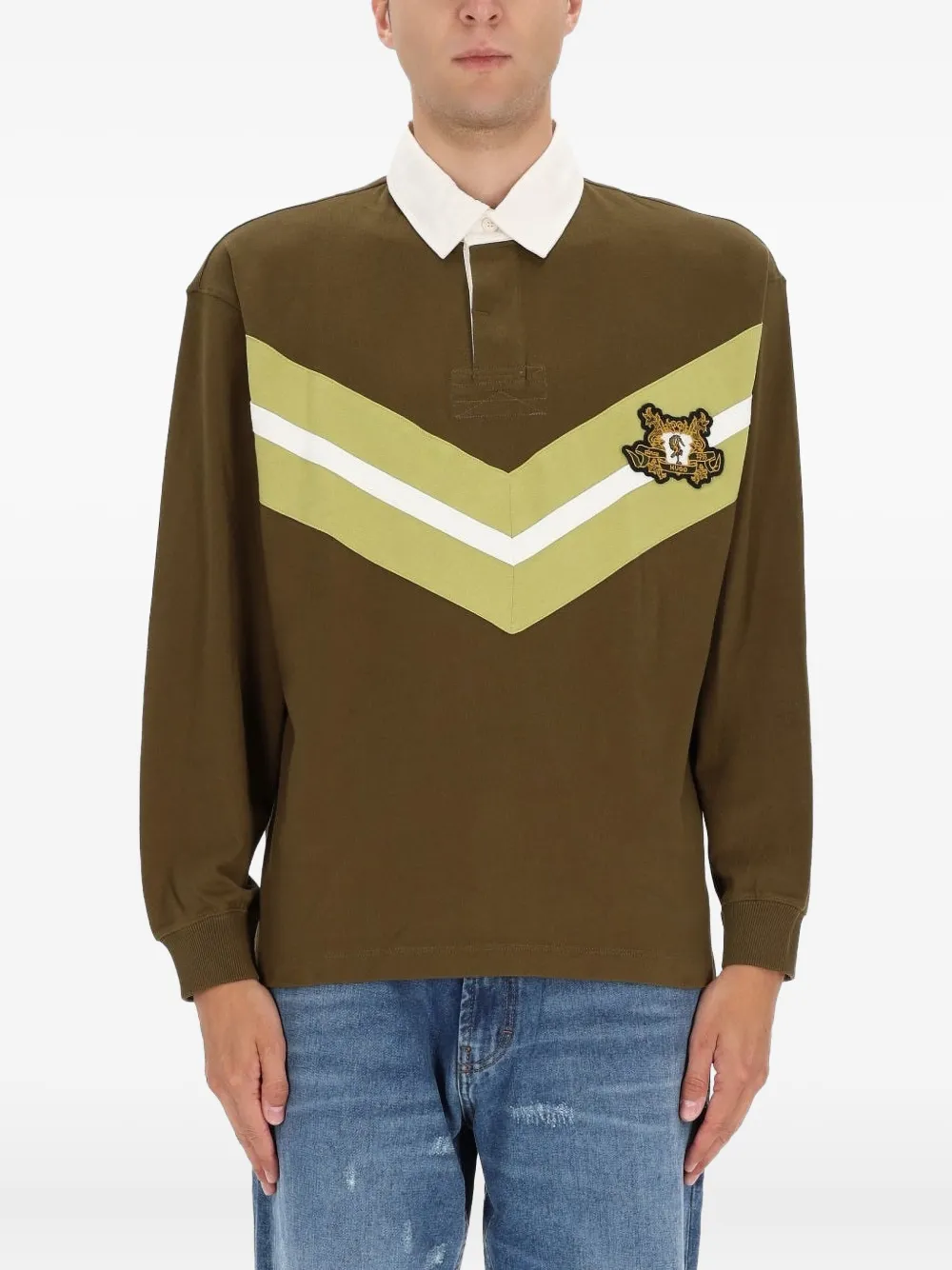 Hugo Boss Polo Shirt With College Style Logo In Brown