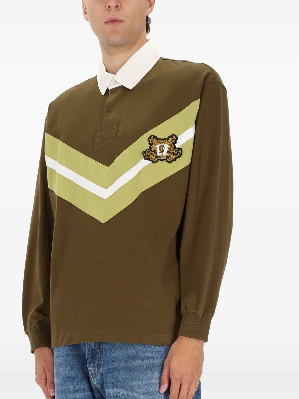 Hugo Boss Polo Shirt With College Style Logo In Brown