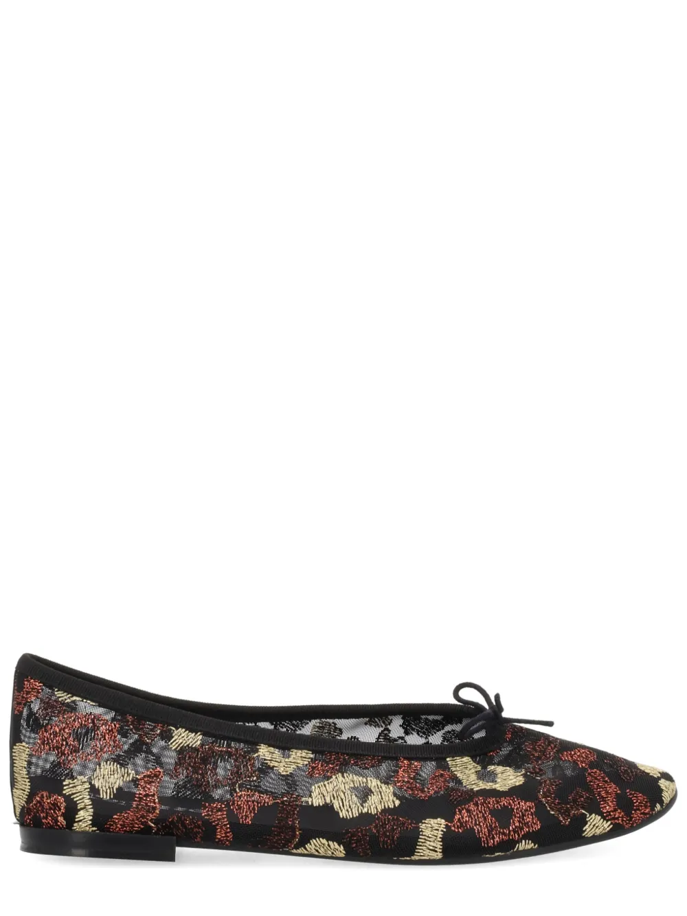Repetto Floral Tie Ballet Flats In Black