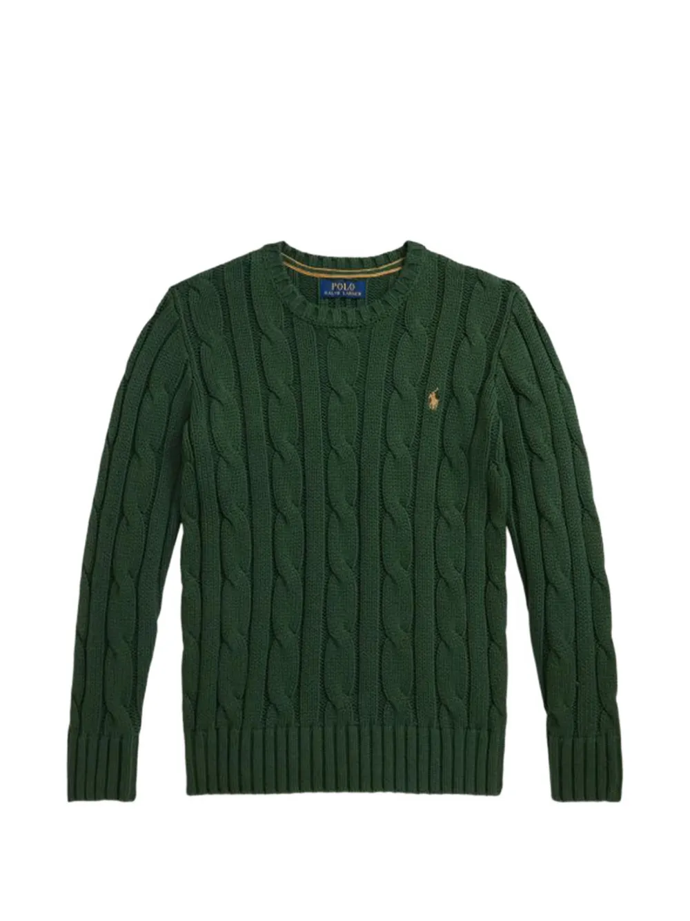 POLO RALPH LAUREN KIDS cable-knit crew-neck sweater - Verde