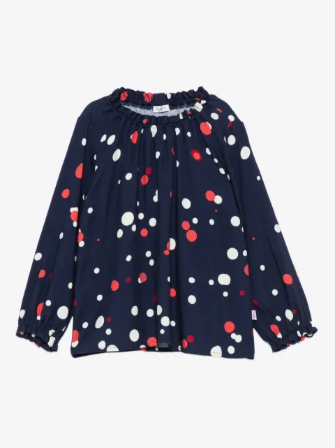 Il Gufo polka dot ruffled blouse
