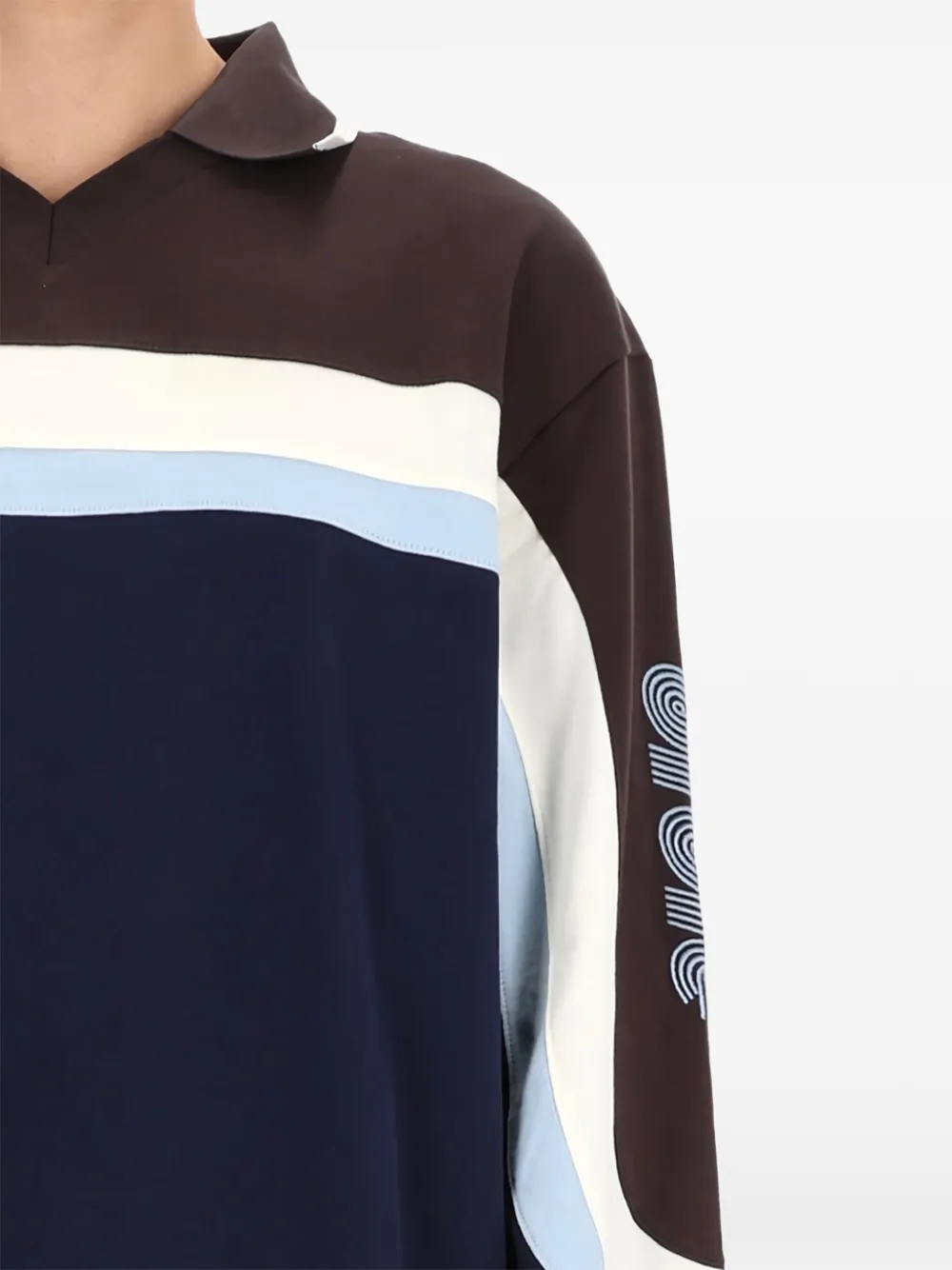 Drôle De Monsieur Gestreept poloshirt met lange mouwen Blauw