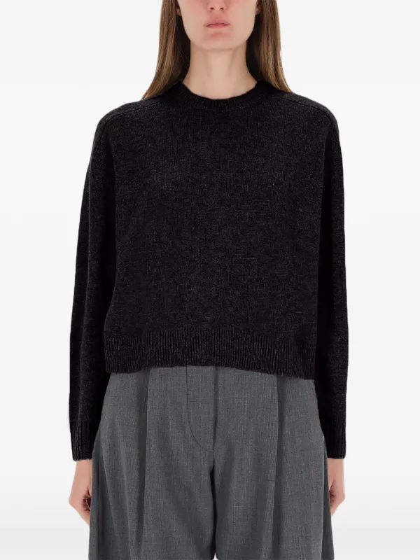 Theory Ribbed Crew-neck Knitwear in Grey