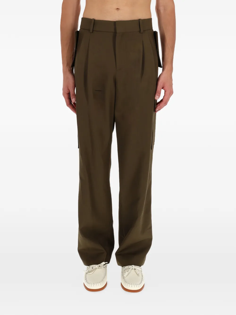 Drôle De Monsieur pleated pockets trousers - Bruin