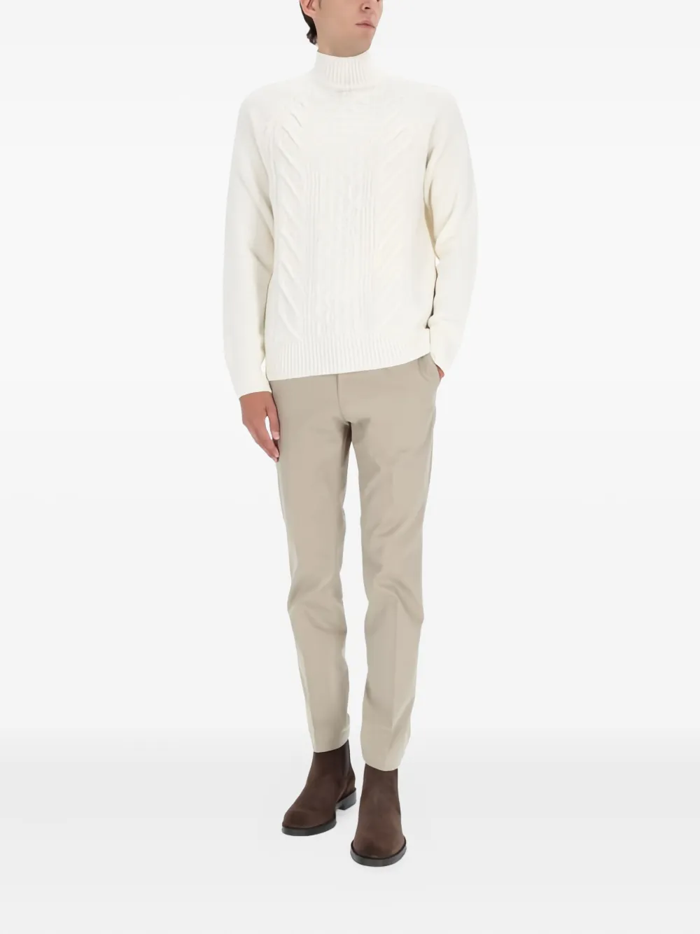 BOSS cable-knit sweater - Wit