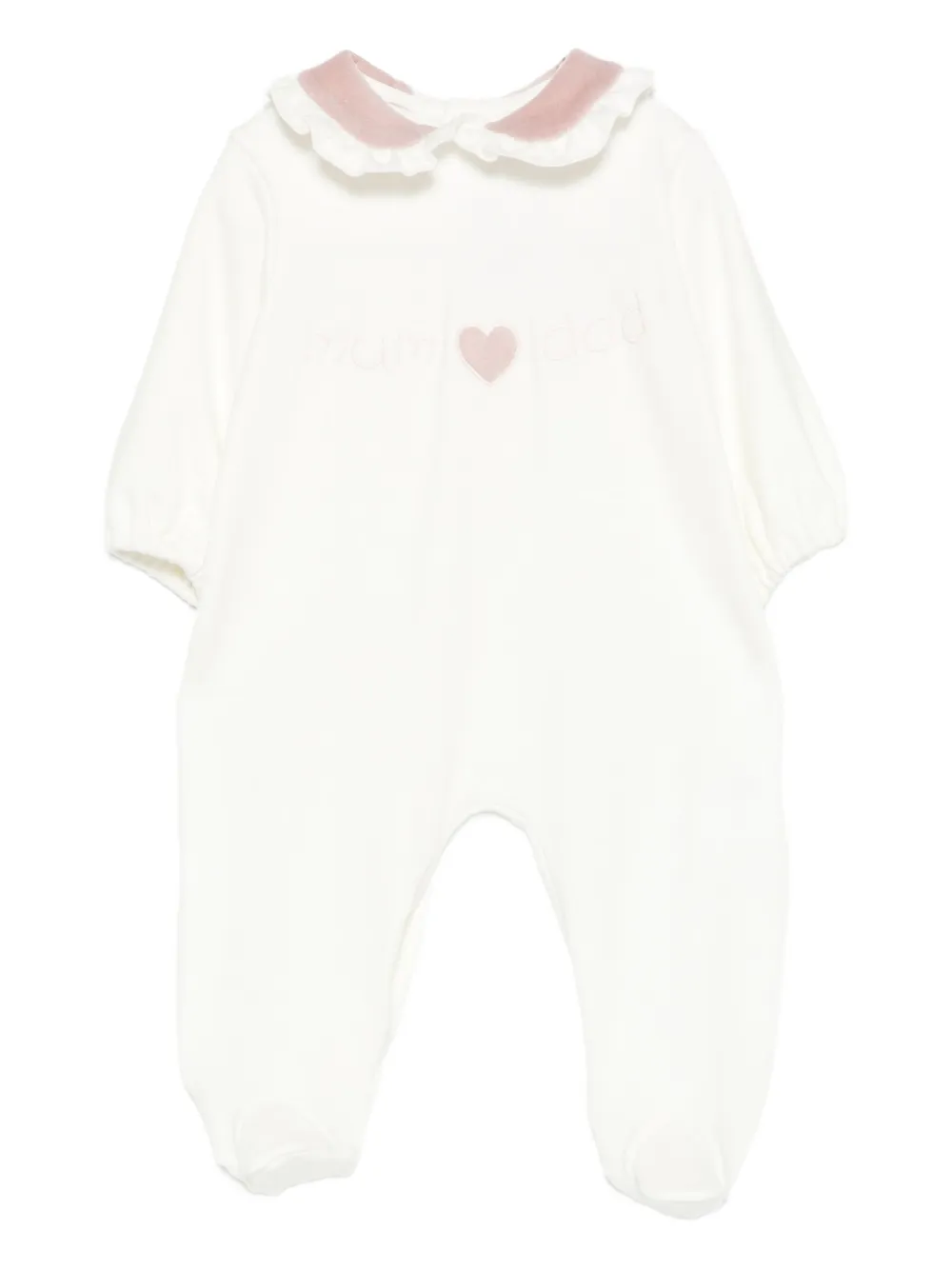 La Stupenderia ruffled-collar babygrow - Weiß