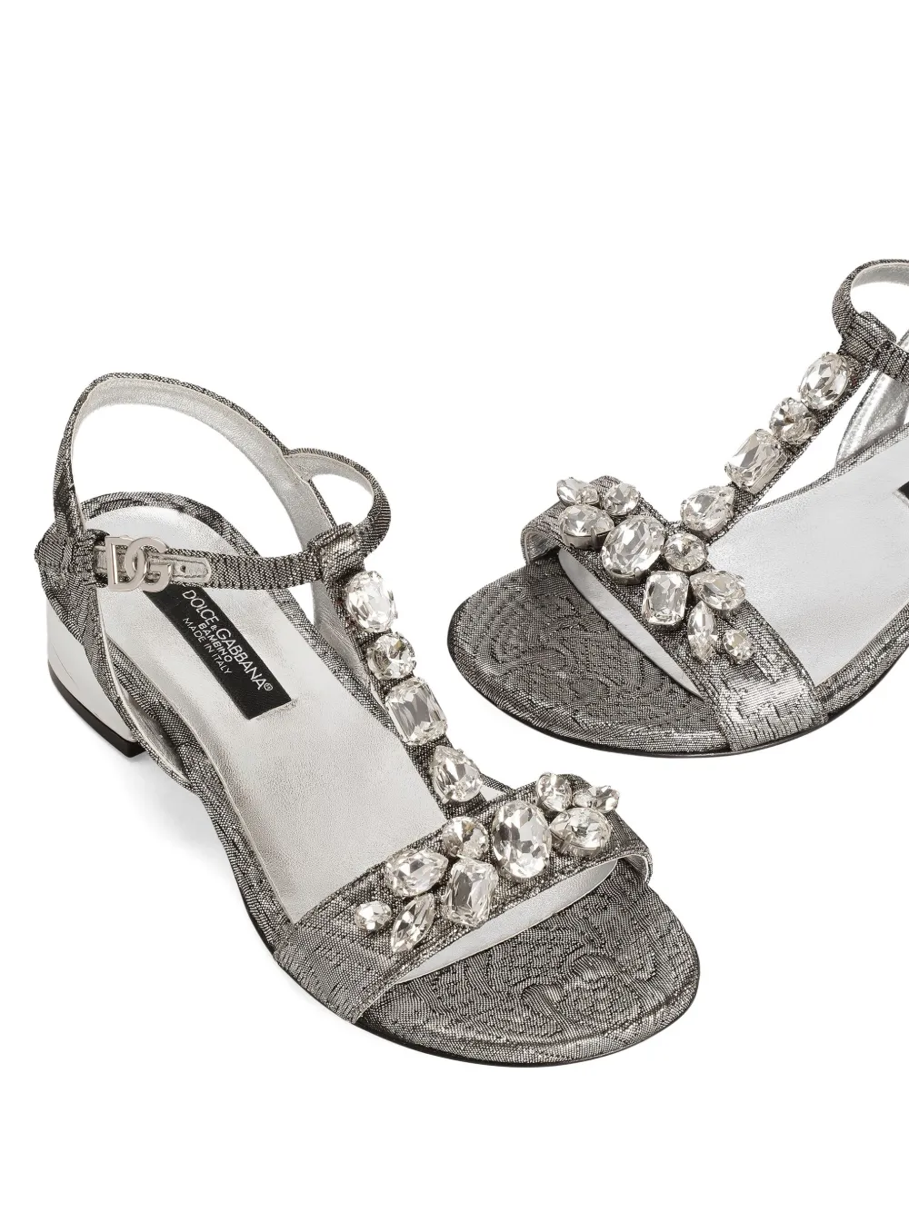 Dolce & Gabbana Kids Sandalen verfraaid met juwelen Zilver