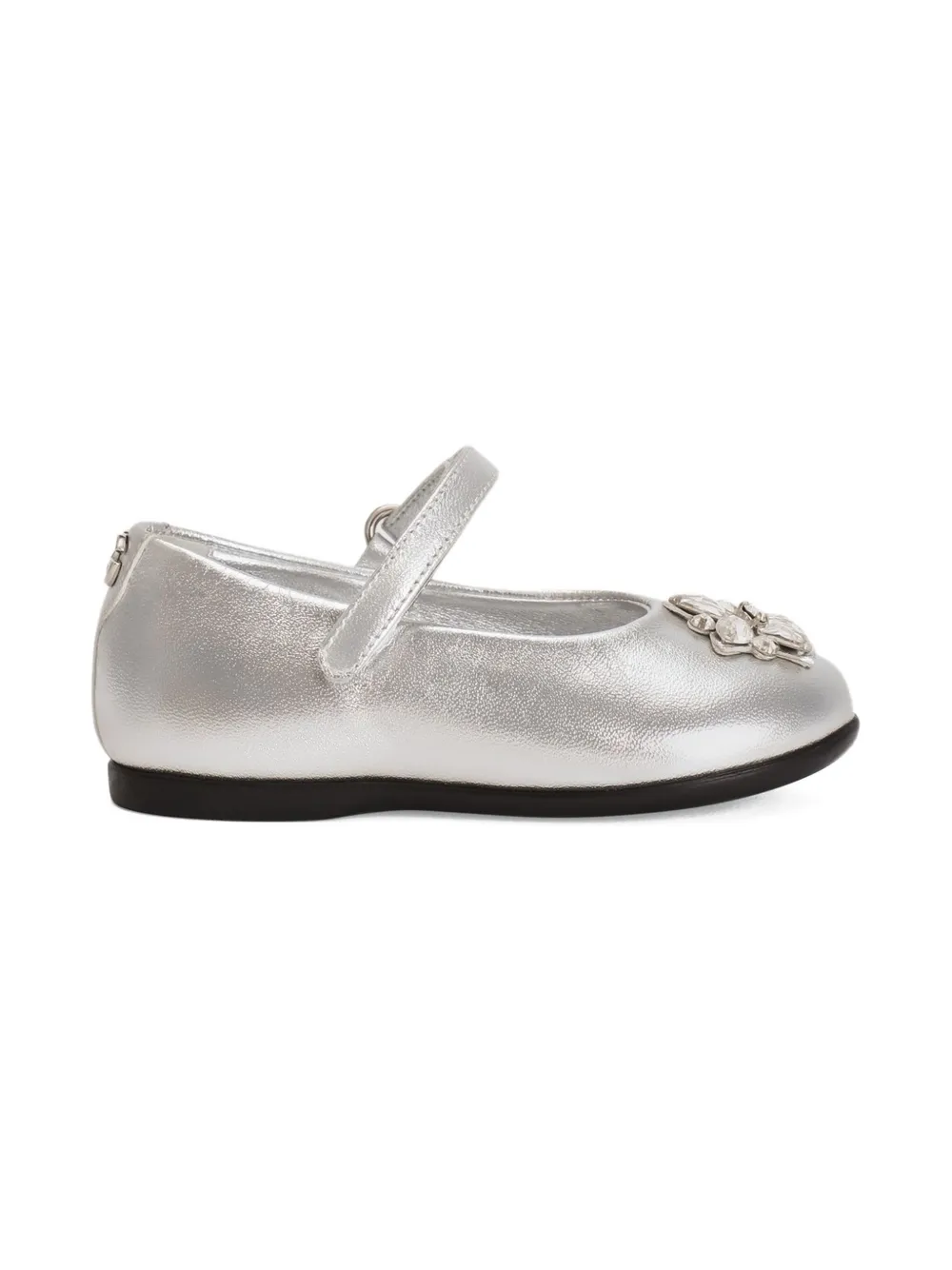 Dolce & Gabbana Kids Ballerina's van nappa leer - Zilver
