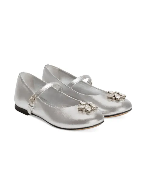 Dolce & Gabbana Kids flats de piel con detalle