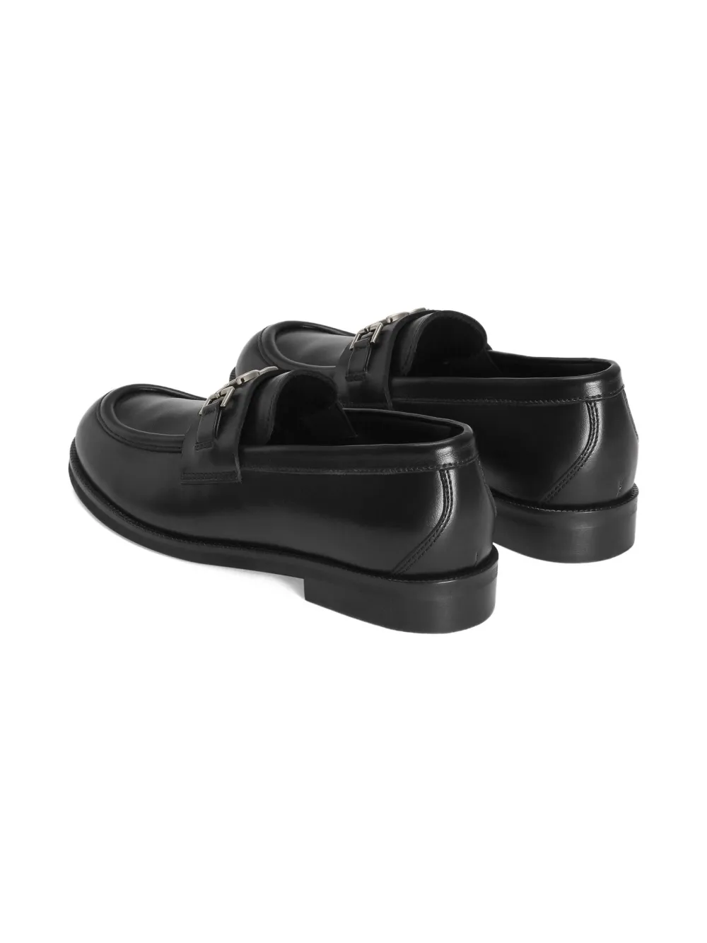 Dolce & Gabbana Kids Leren loafers met logo Zwart