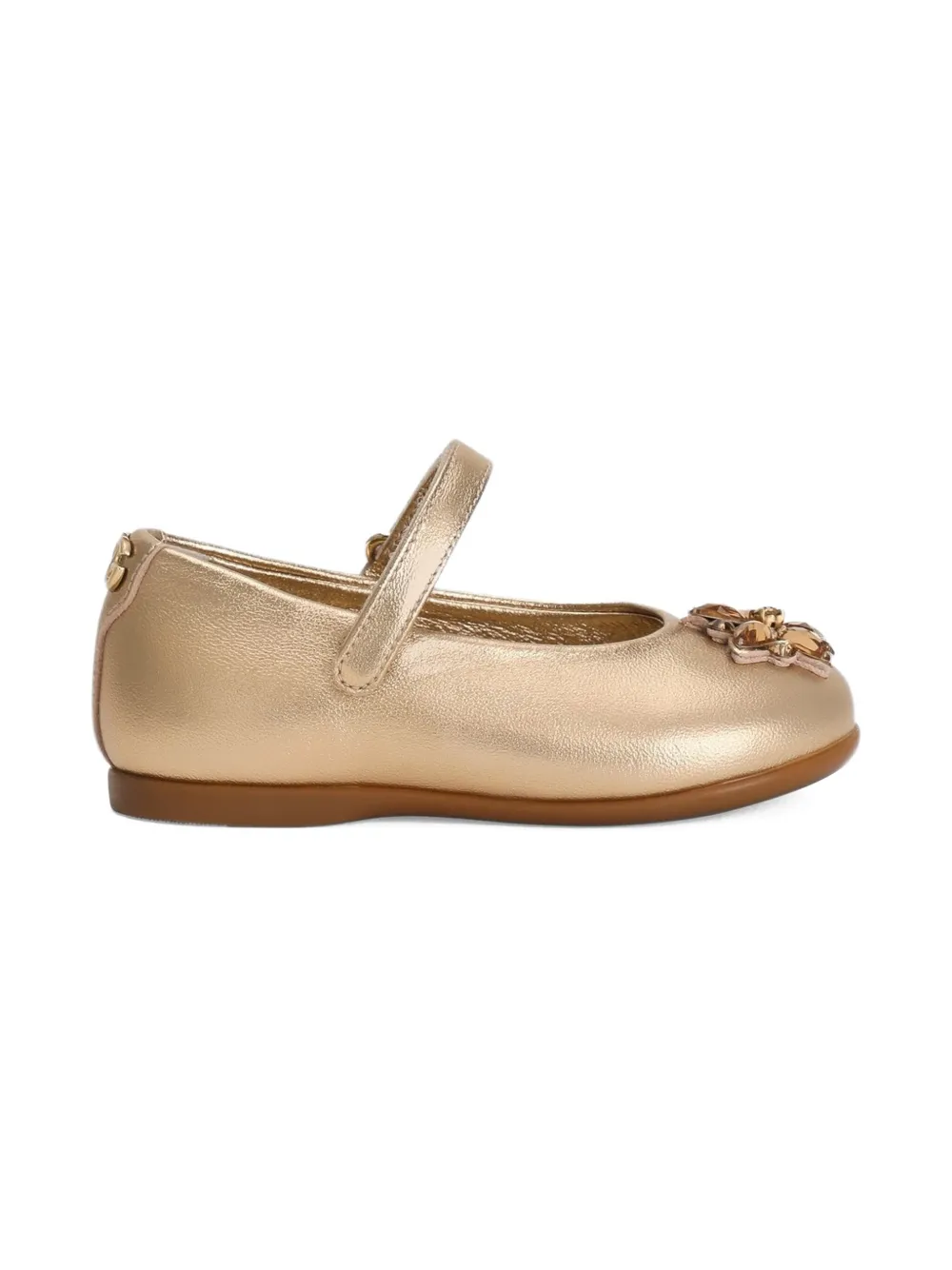 Dolce & Gabbana Kids Ballerina's van nappa leer - Goud