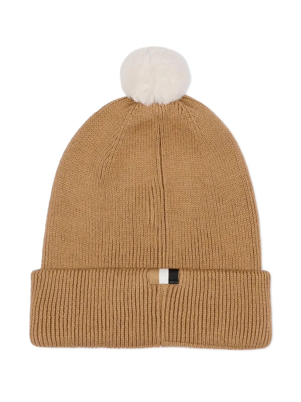 BOSS Kidswear pom-pom beanie hat - Bruin