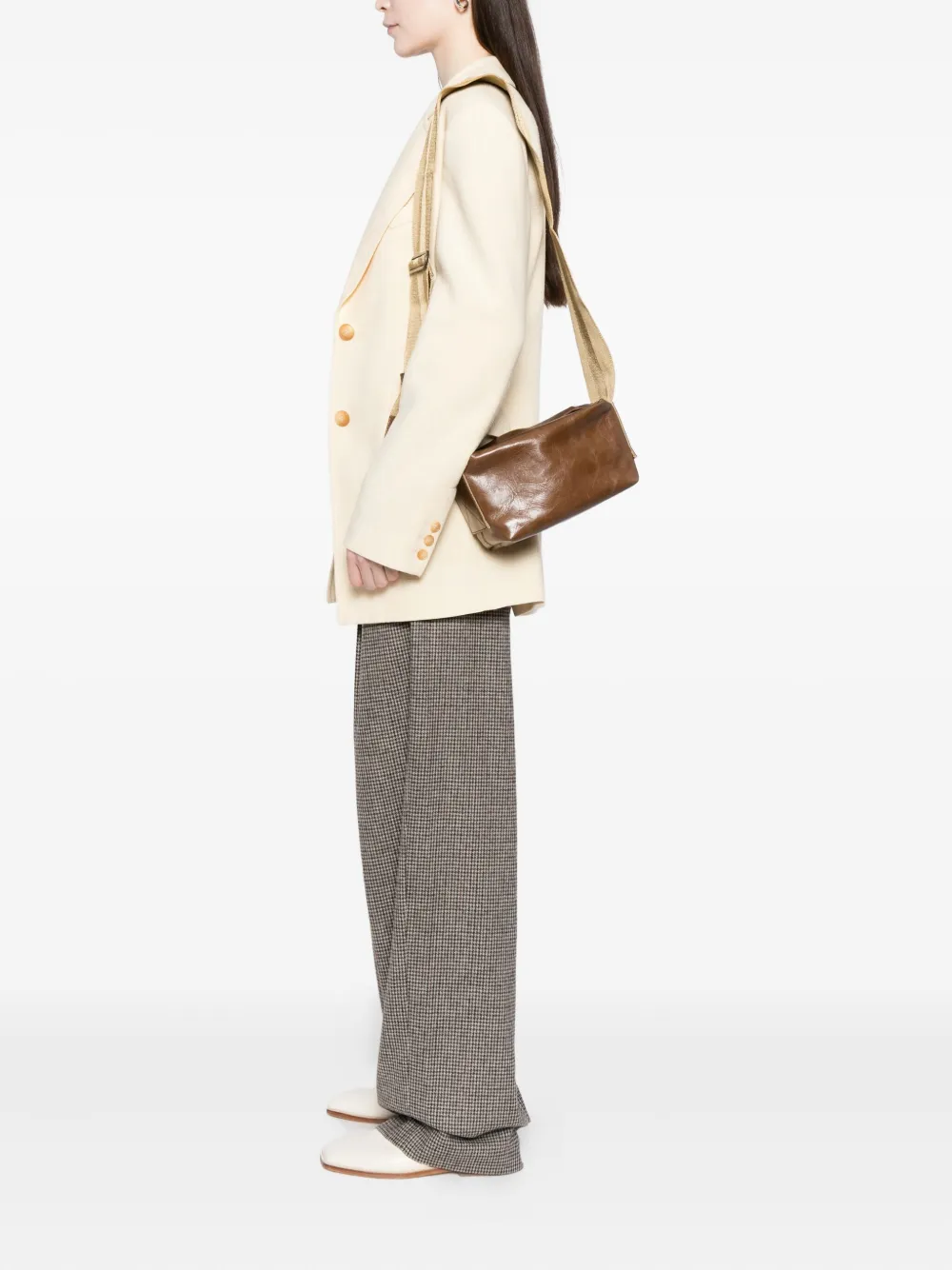 Uma Wang Faux-leather Shoulder Bag In Brown