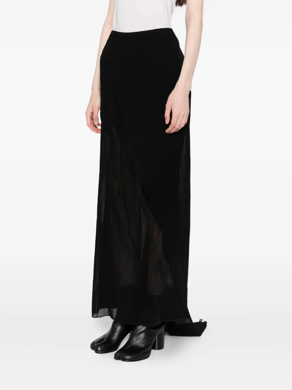  Yehuafan Asymmetric-hem Skirt - Black 