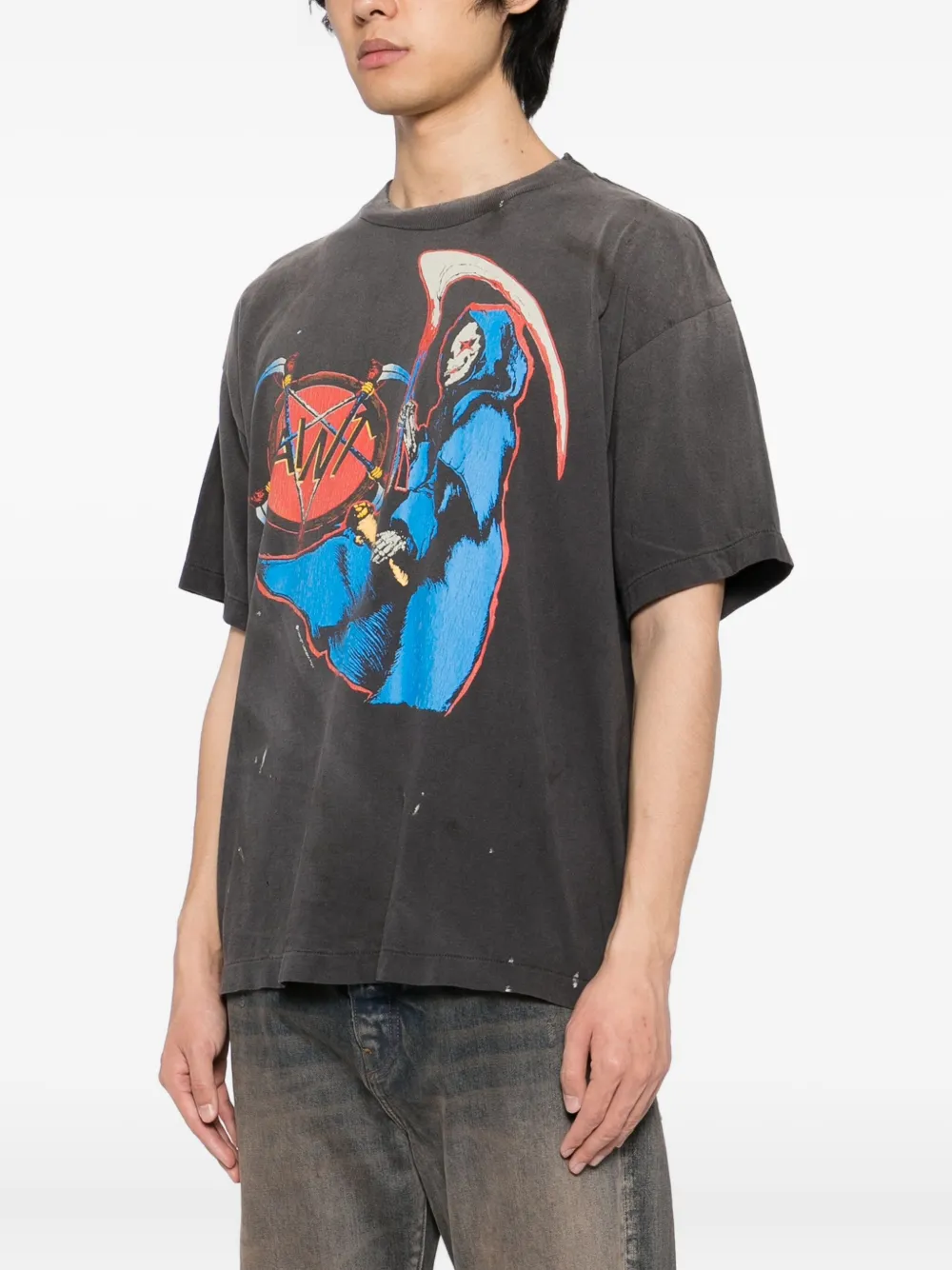 SAINT MXXXXXX T-shirt met grafische print BLACK