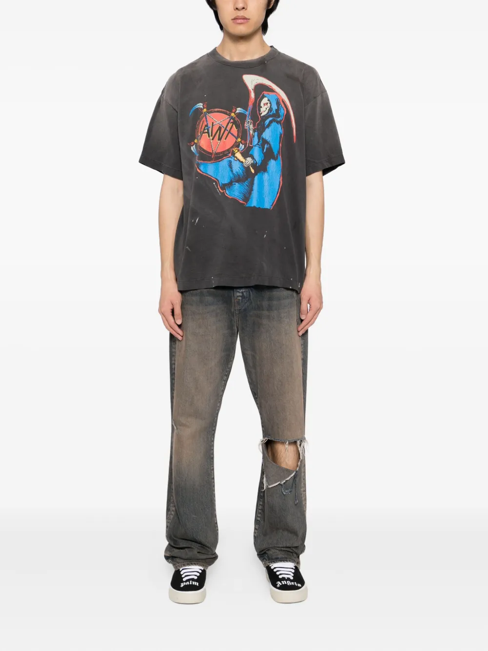 SAINT MXXXXXX T-shirt met grafische print - BLACK