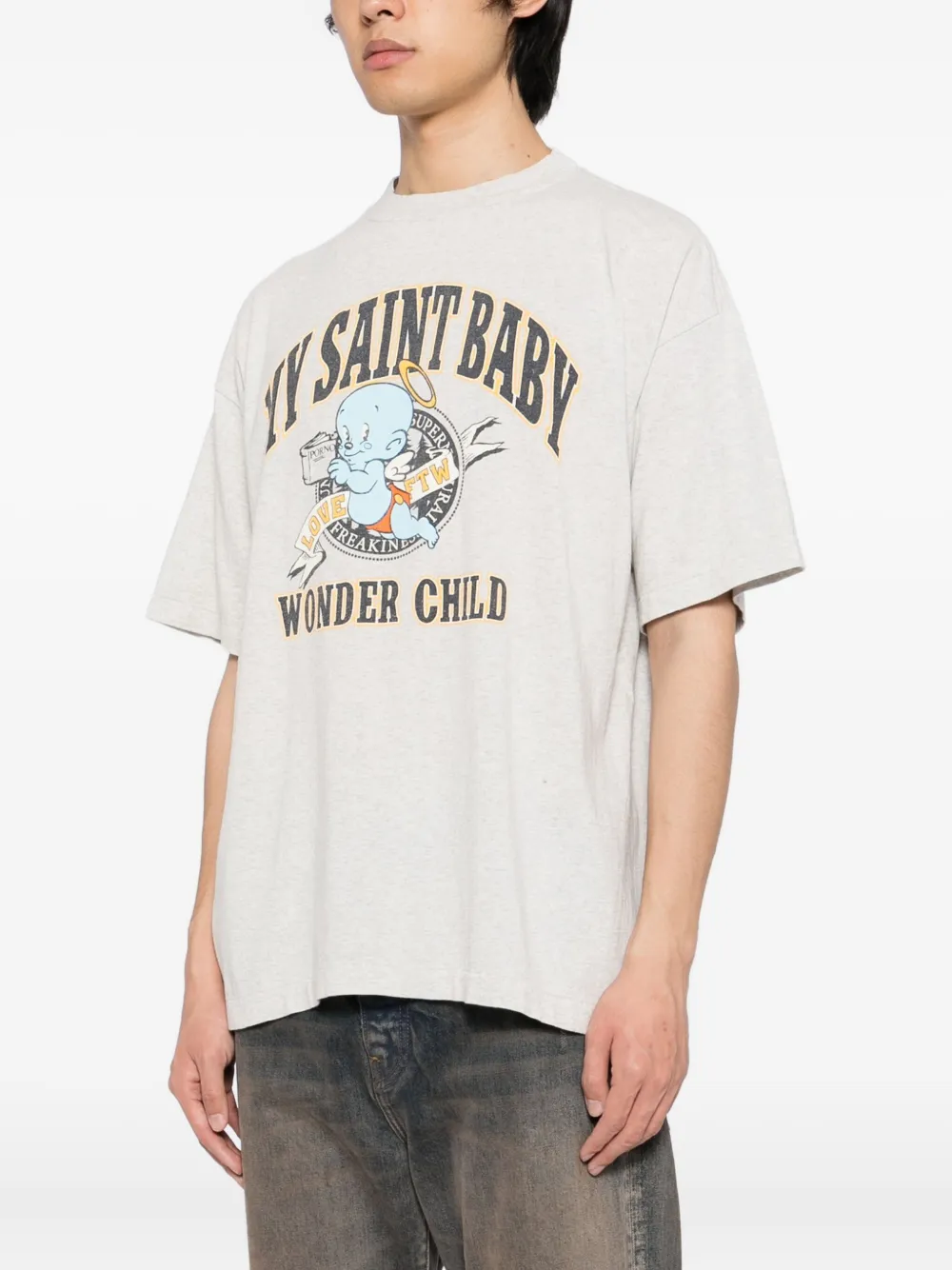 SAINT MXXXXXX T-shirt met grafische print Grijs