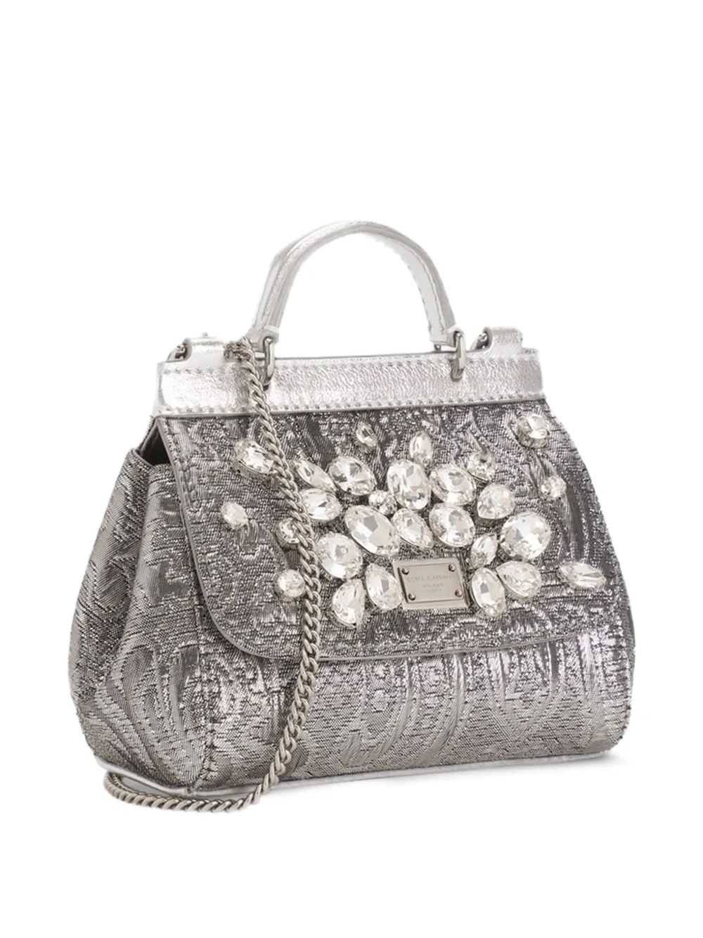 Dolce & Gabbana Kids Schoudertas verfraaid met kristallen Zilver