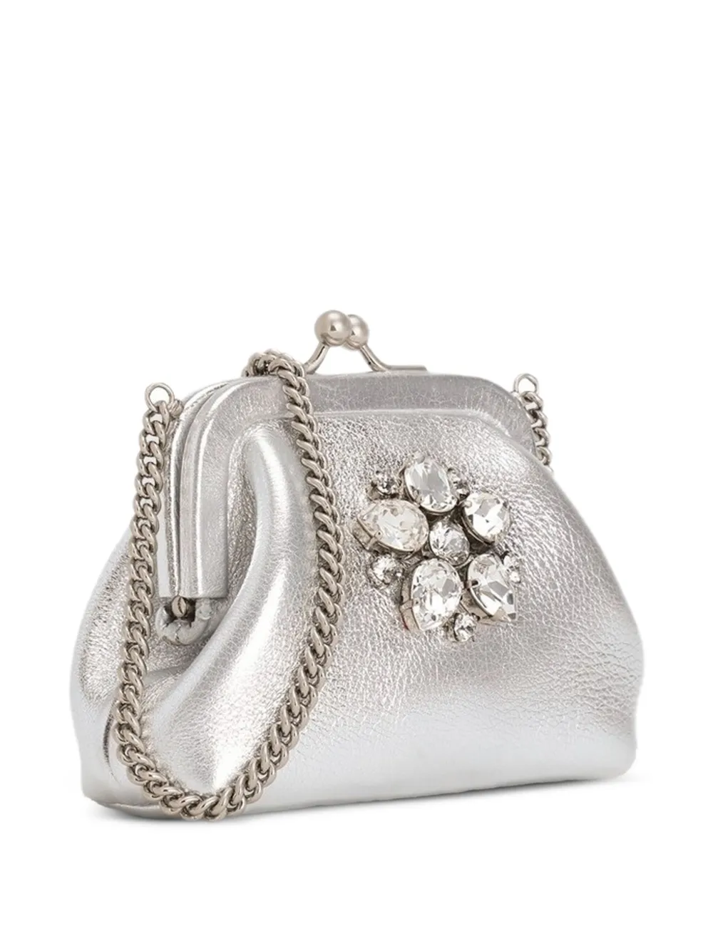 Dolce & Gabbana Kids Flower kalfsleren tas Zilver