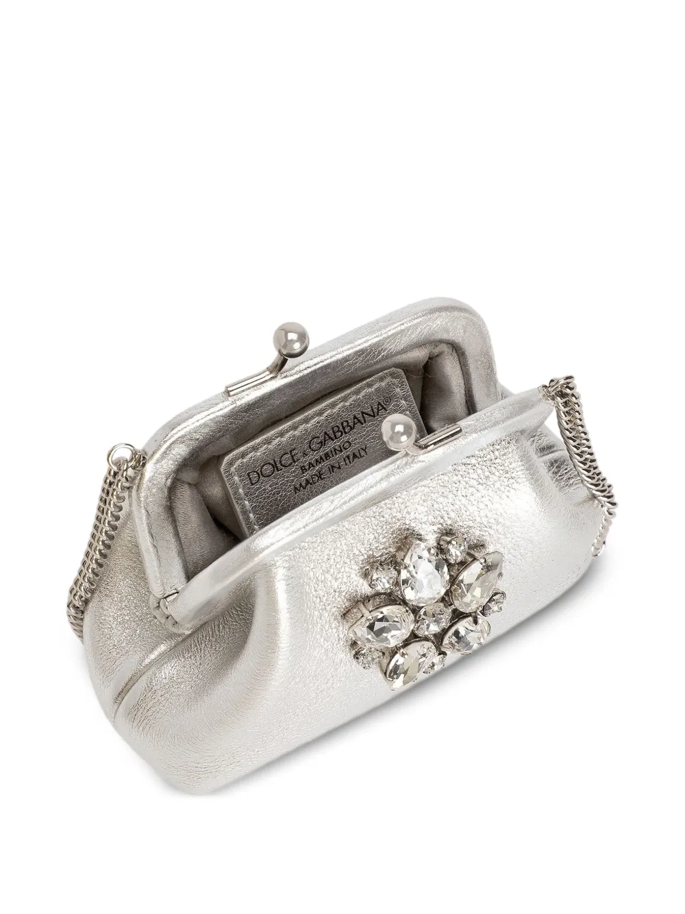 Dolce & Gabbana Kids Flower kalfsleren tas Zilver