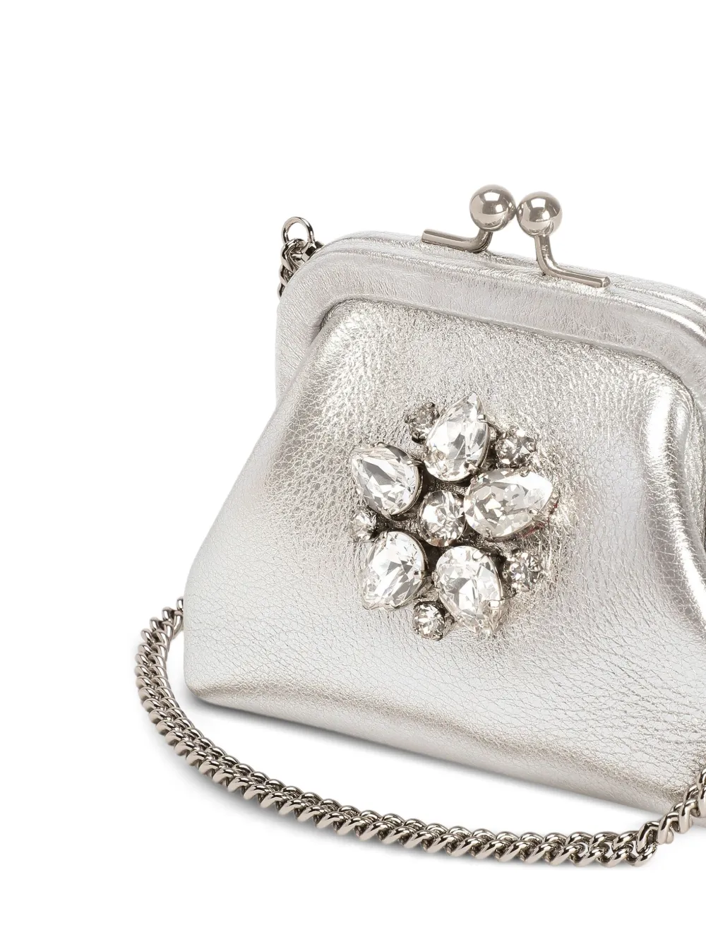 Dolce & Gabbana Kids Flower kalfsleren tas Zilver