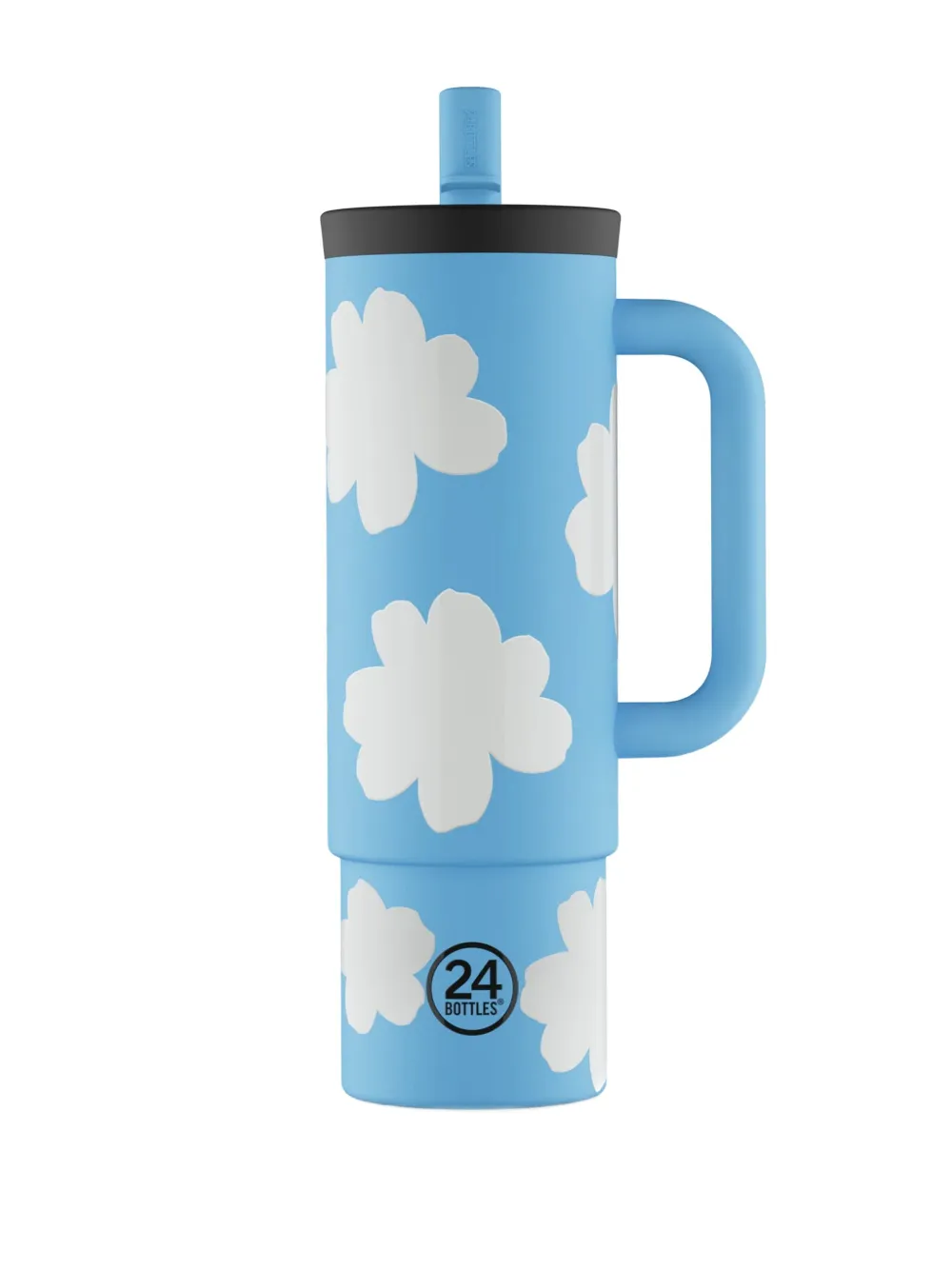 24bottles floral handle straw cup (800ml) | Blue | Image 1