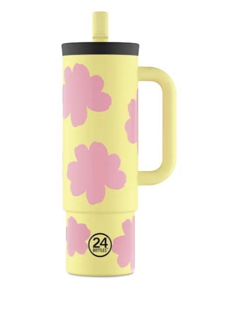 24bottles taza de paja con asa floral de 800ml