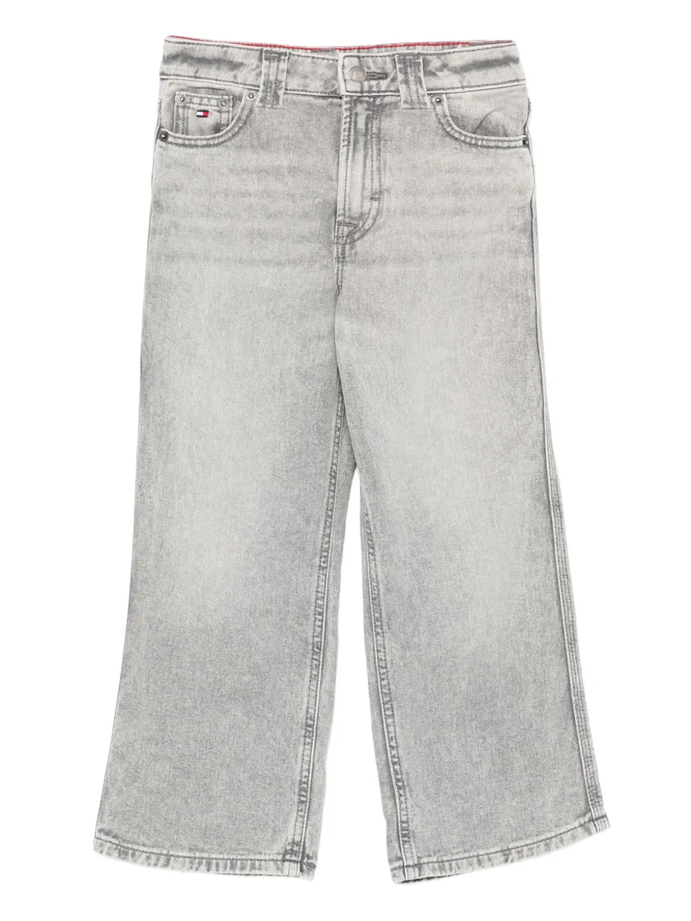 Tommy Hilfiger Junior ロゴパッチ ジーンズ - グレー Tommy Hilfiger Junior ロゴパッチ ジーンズ - グレー
