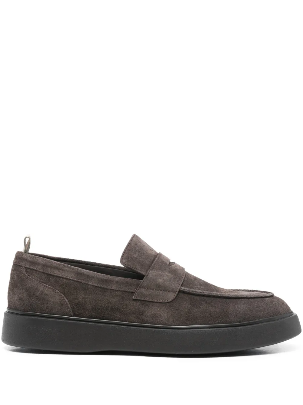 Officine Creative Frame 001 suede penny loafers Bruin