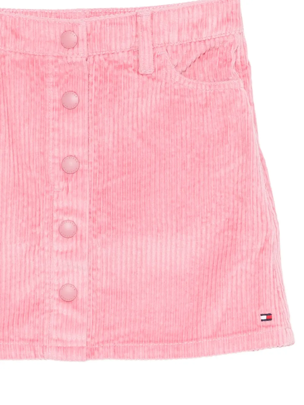 Tommy Hilfiger Junior Ribfluwelen rok met knoop Roze