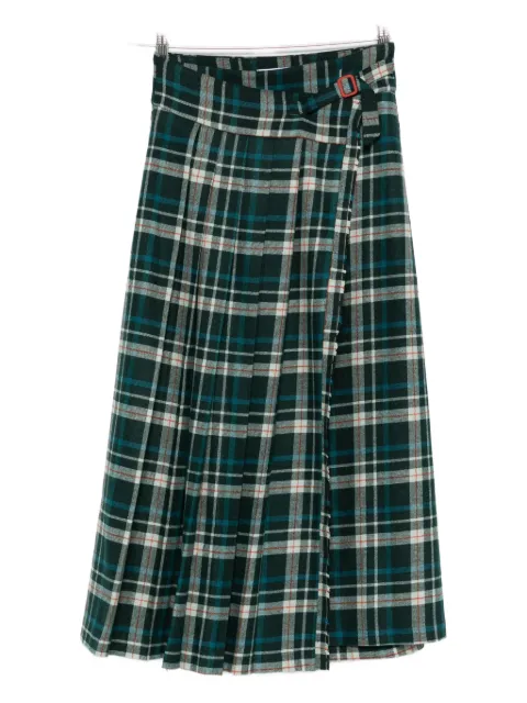 Niu buckle-detail plaid skirt