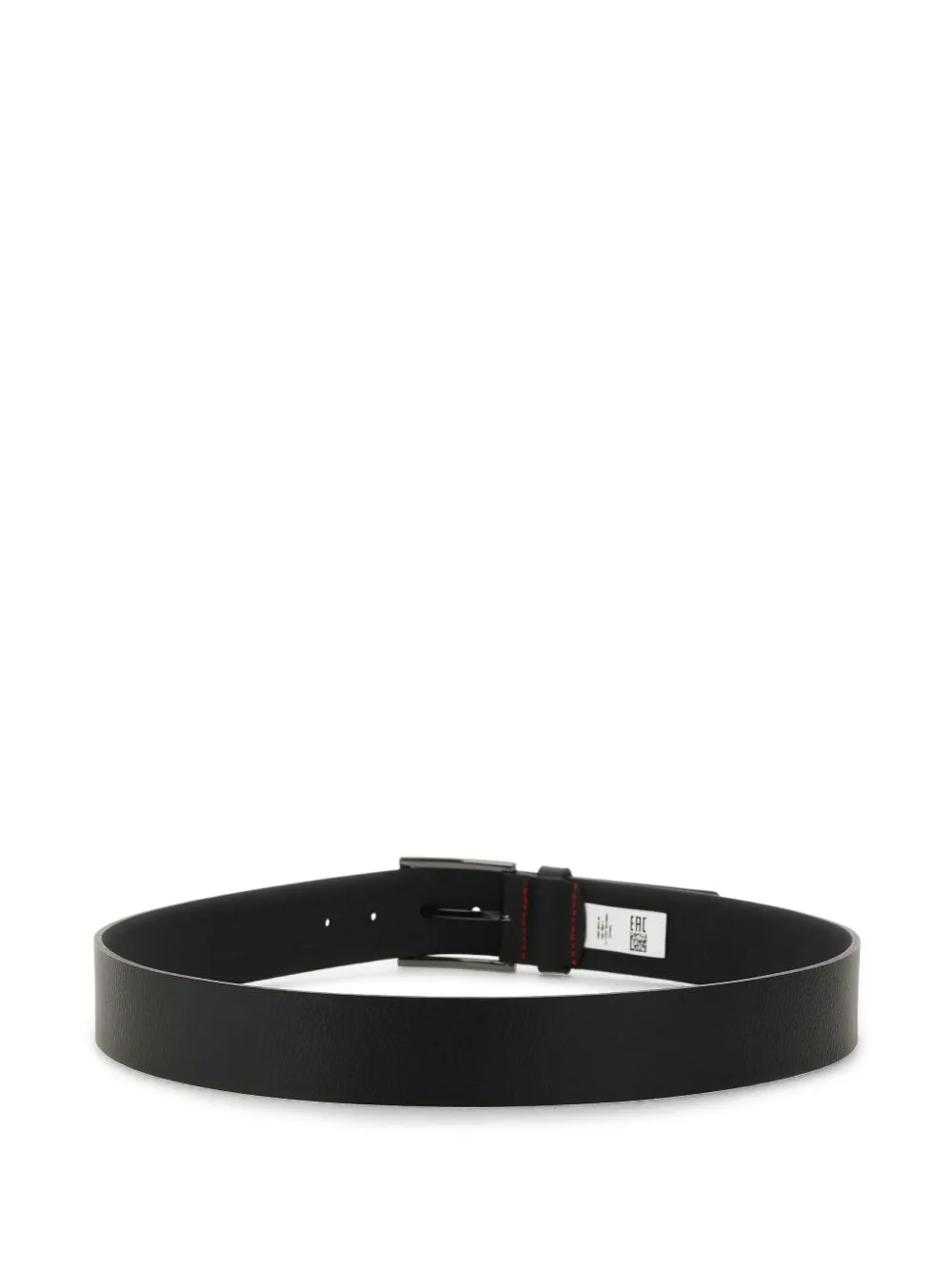 HUGO debossed-logo leather belt - Zwart