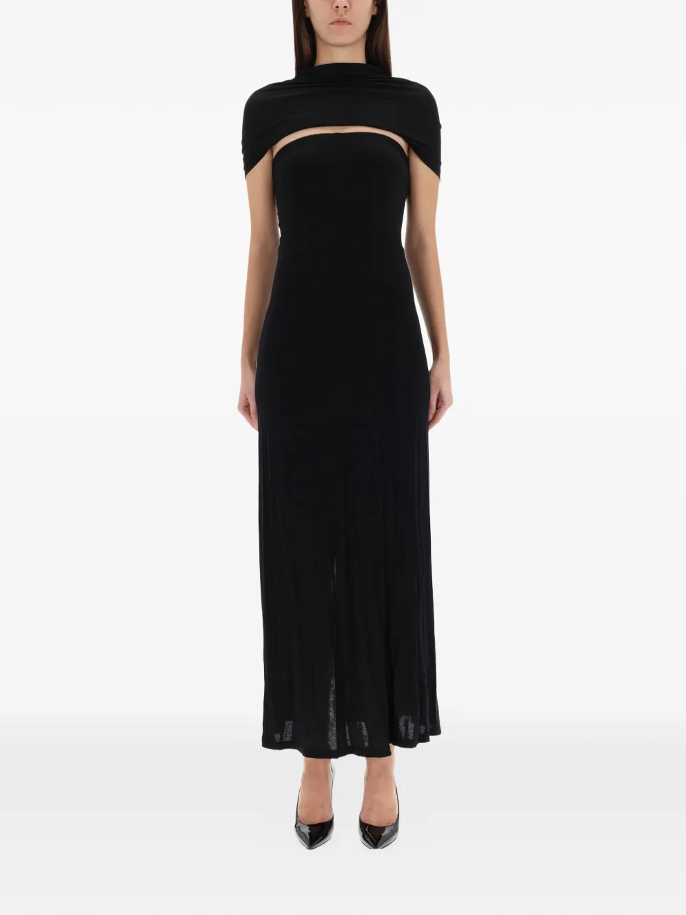 Helmut Lang Cut-out Maxi Dress In Black