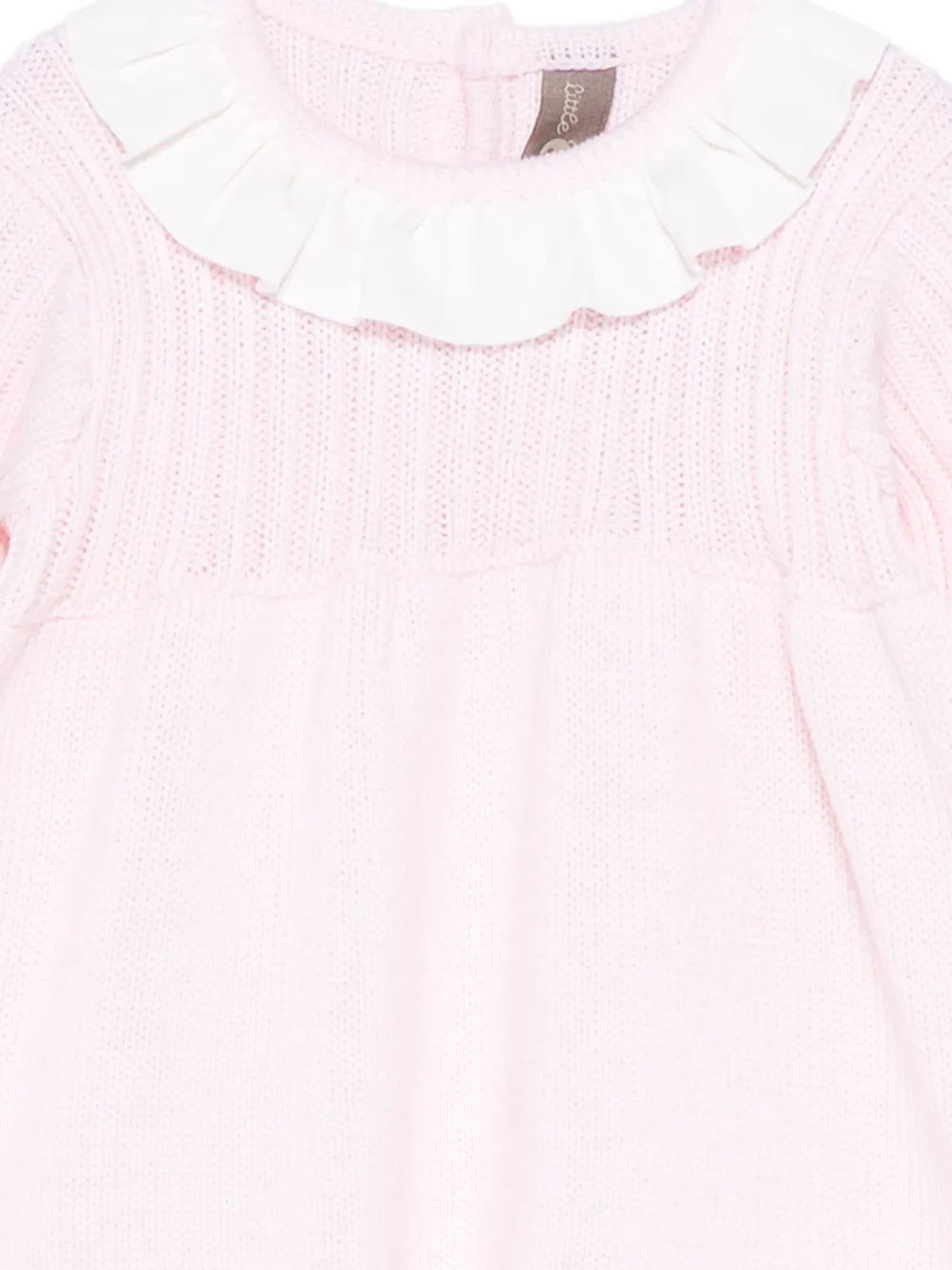 Little Bear Ruffled Button Fastening Dress In Pink