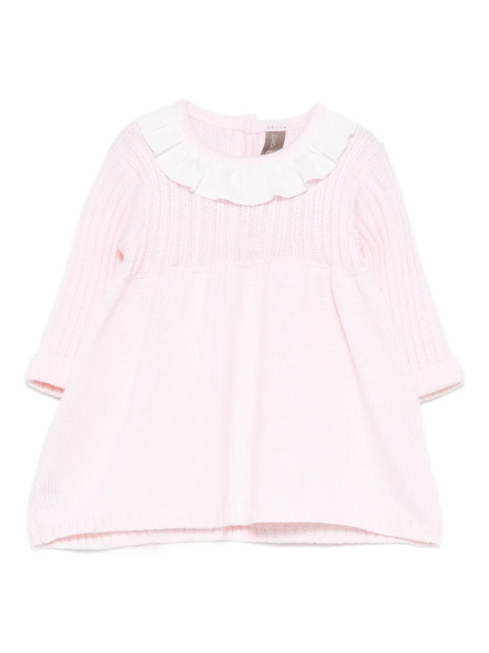 Little Bear ruffled button fastening dress - ピンク