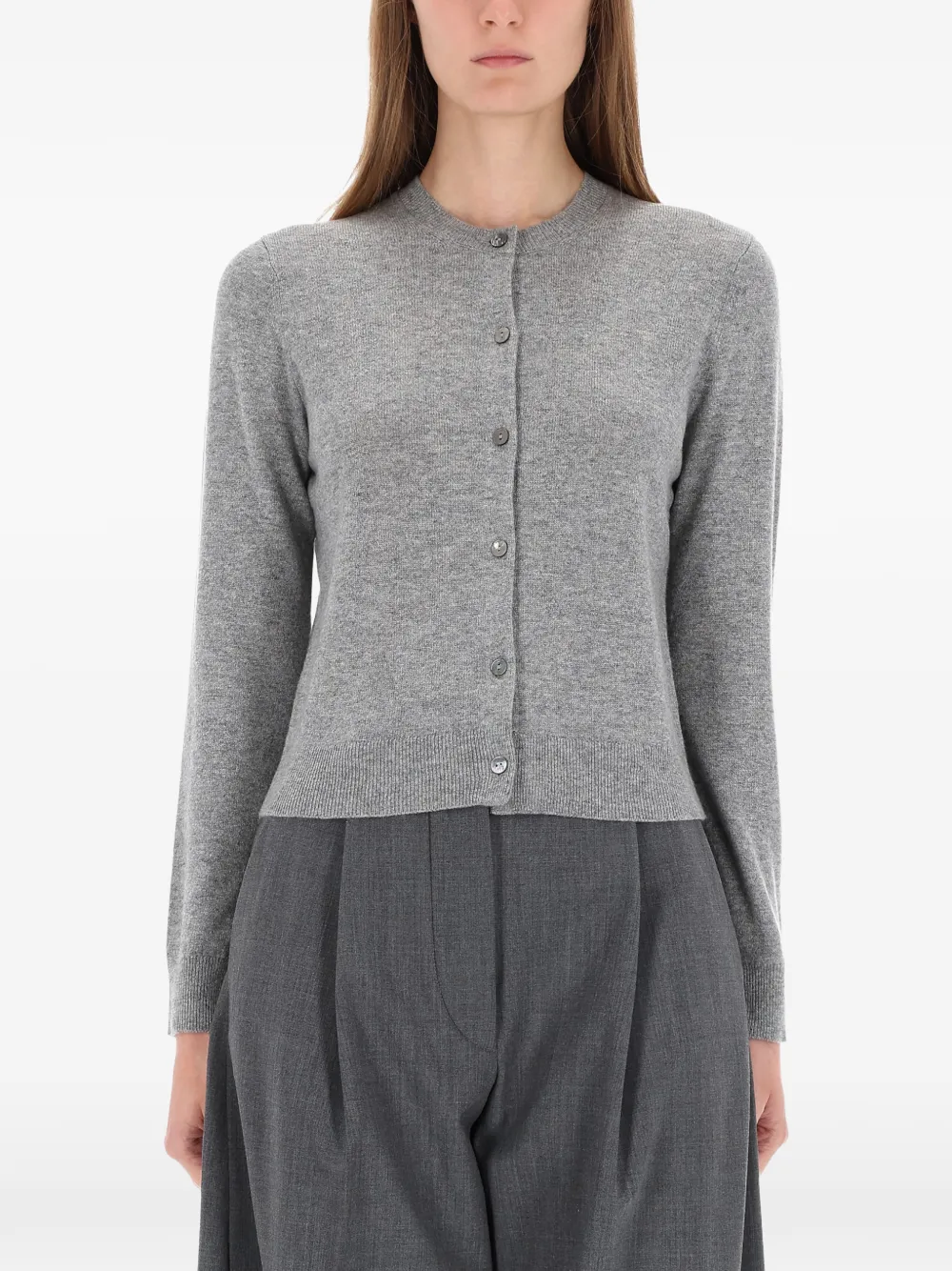 Theory button crew-neck cardigan - Grey