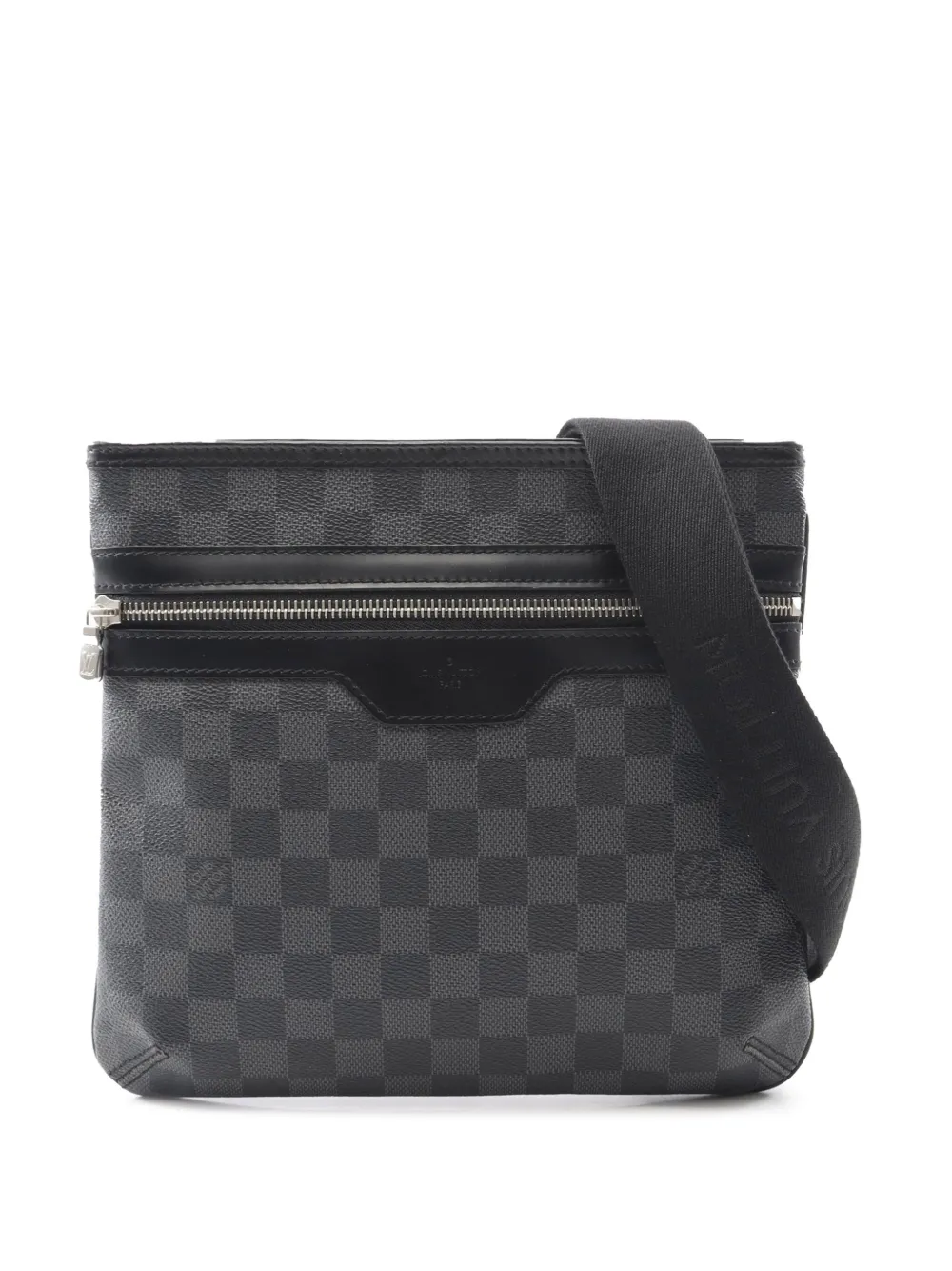Pre-owned Louis Vuitton 2010 Damier Graphite Thomas Crossbody Bag In Black