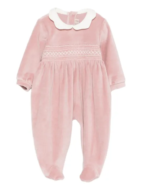 La Stupenderia Peter Pan collar smocked babygrow