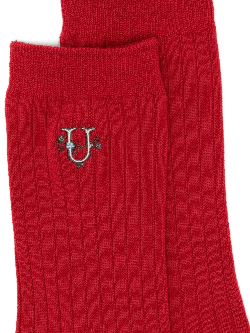 Undercover Logo-embroidered Socks In Red