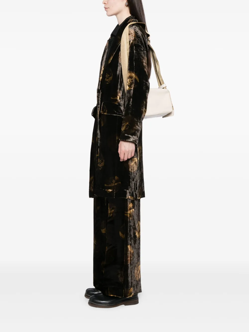 Uma Wang Leren schoudertas - Beige