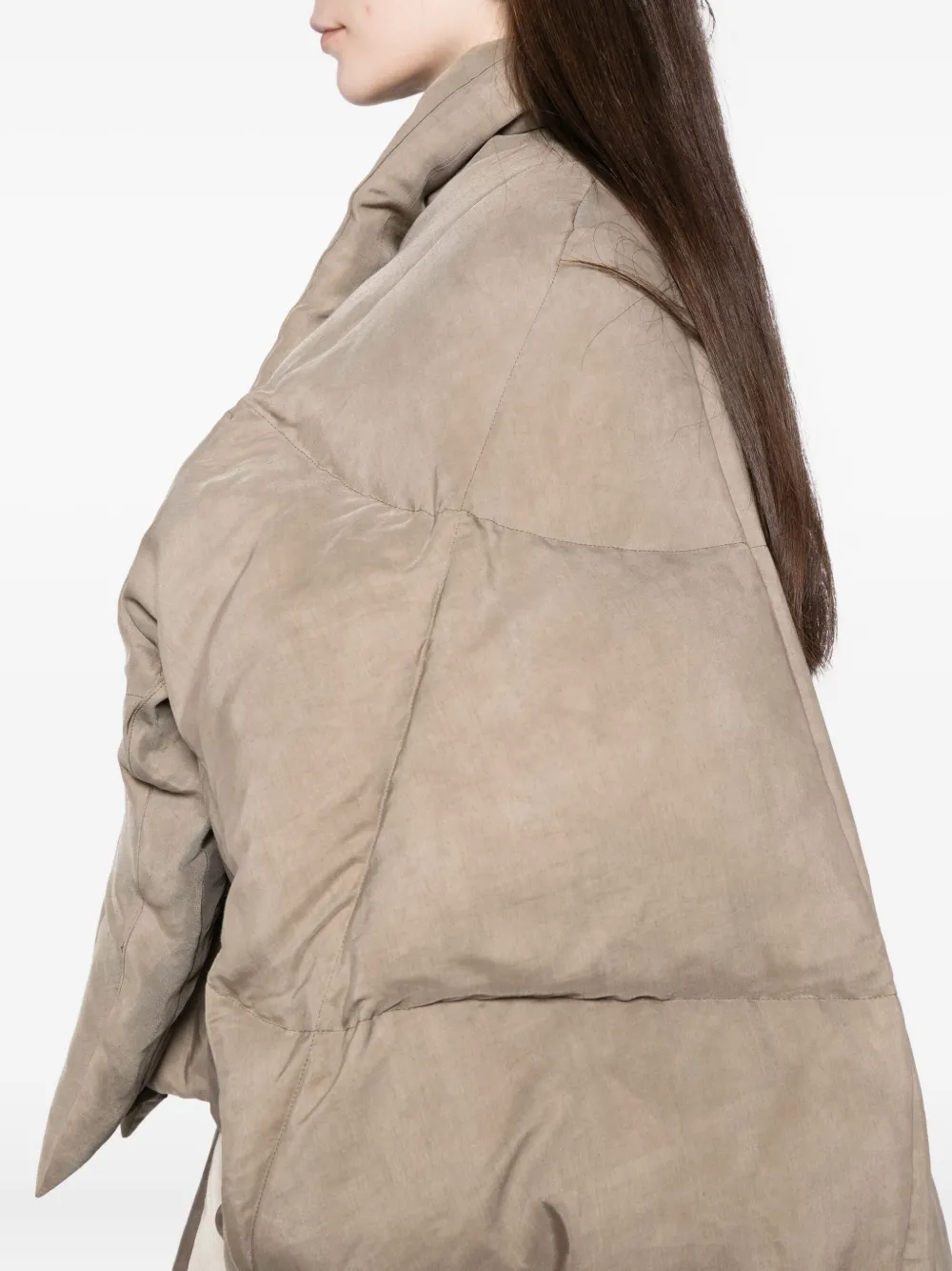 Yehuafan Silk Coat In Brown