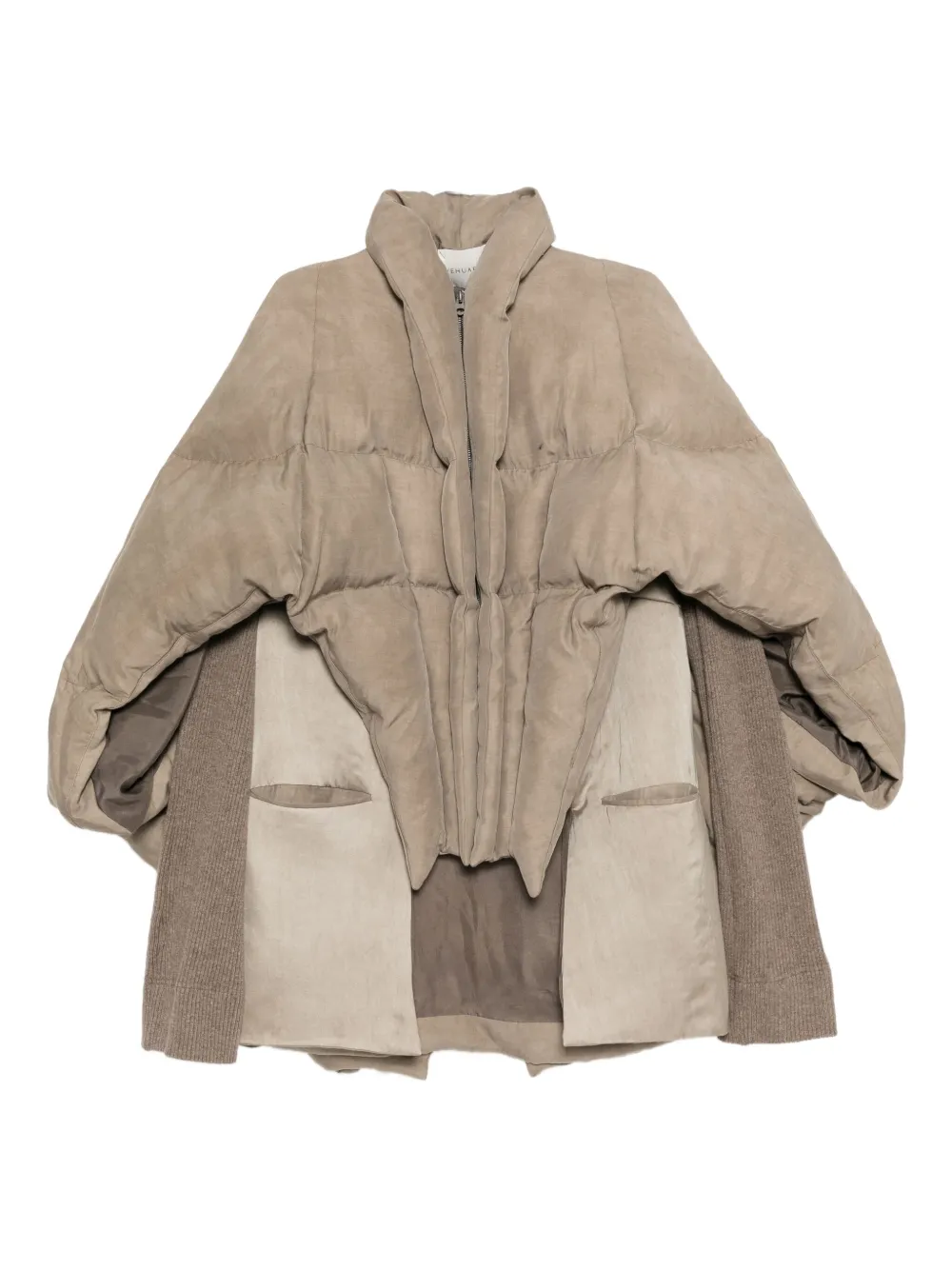Yehuafan Silk Coat In Brown