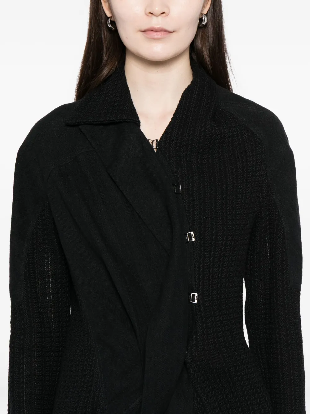 Yehuafan Buckle-on Blouse In Black