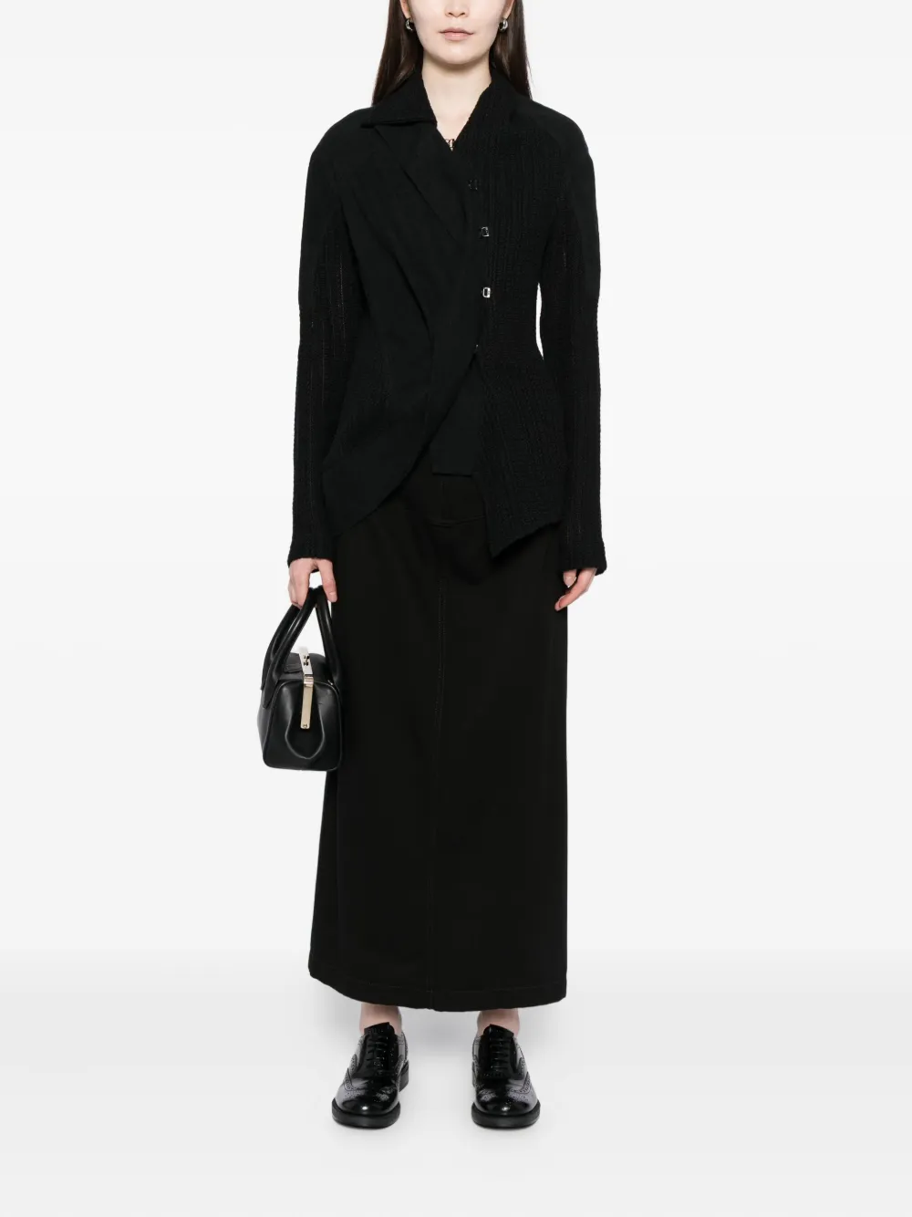 YEHUAFAN Blouse met gesp - Zwart