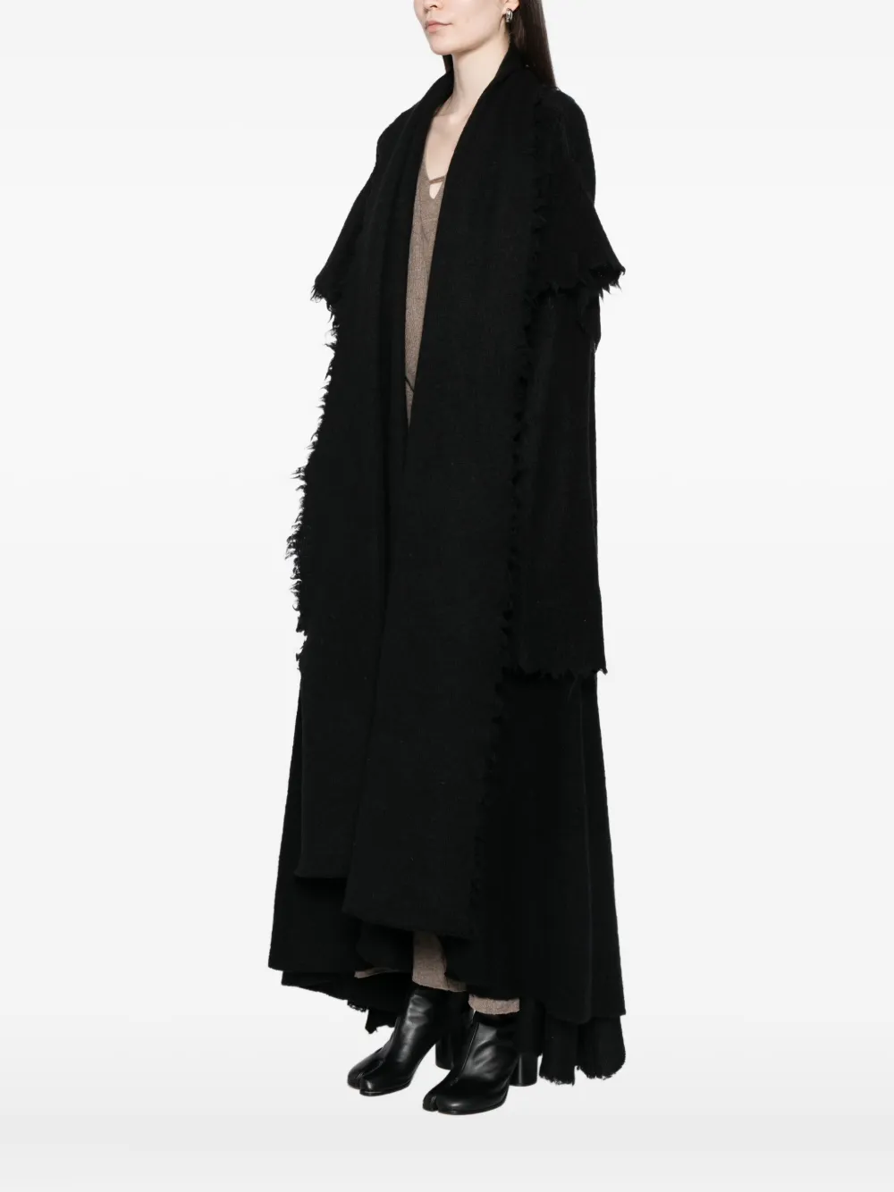 Yehuafan Wool Coat In Black