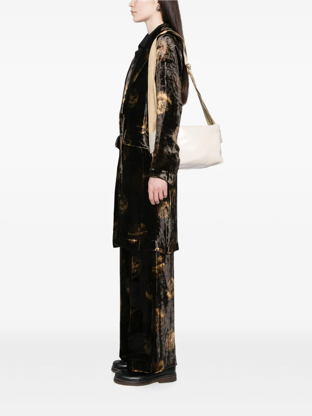 Uma Wang Leren schoudertas - Beige
